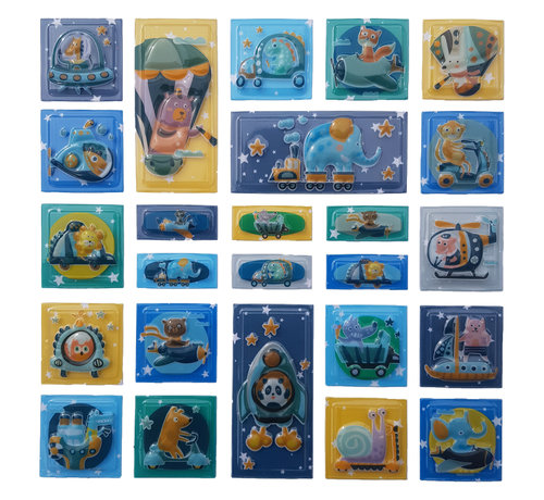 3D stickervel "Space" +/- 25 stuks