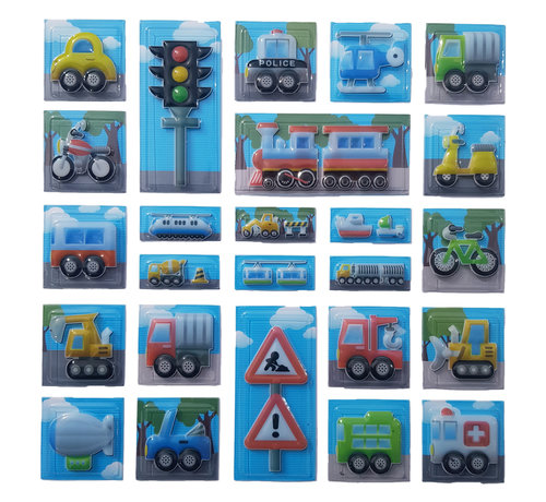 3D stickervel "Verkeer" +/- 25 stuks