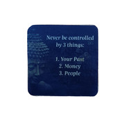 Houten magneet "Quote - Never be controlled by 3 things"