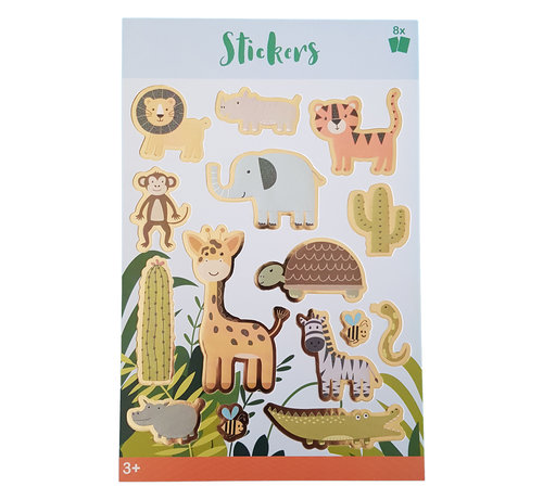 Stickerboek met glitters "Safari"