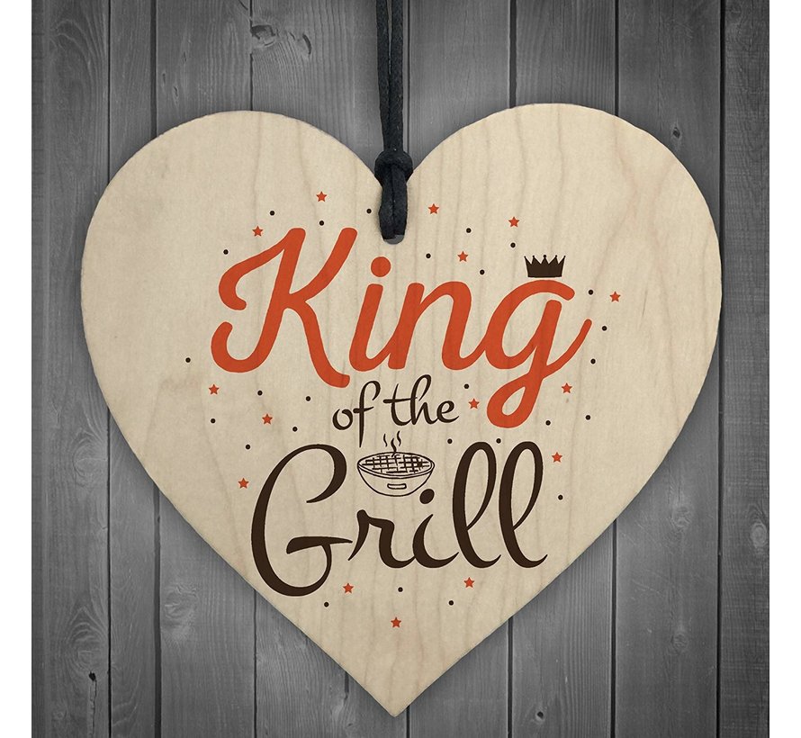 Houten hanger 10x10 cm “King of the grill”