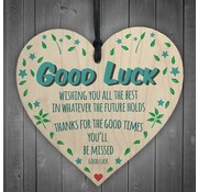 Joni's Winkel Houten hanger 10x10 cm “Good Luck”