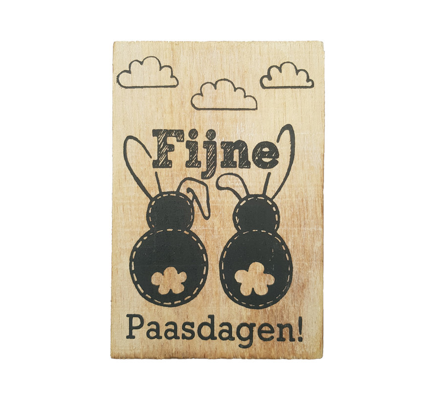 Postkaart Hout "Fijne paasdagen"