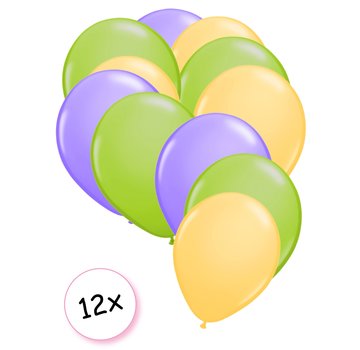 Joni's Winkel Premium Quality Ballonnen Pastel Geel, Pastel Groen & Pastel Paars 12 stuks 30 cm