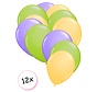 Premium Quality Ballonnen Pastel Geel, Pastel Groen & Pastel Paars 12 stuks 30 cm
