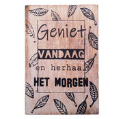 Houten Postkaart "Geniet vandaag"