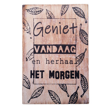 Houten Postkaart "Geniet vandaag"