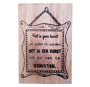 Houten Postkaart "Het is geen kunst"