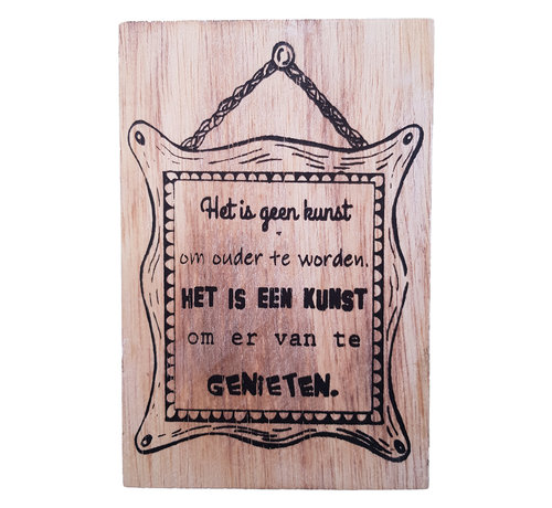 Houten Postkaart "Het is geen kunst"