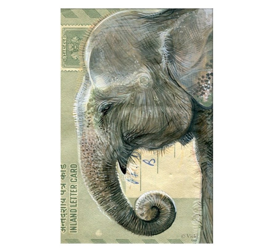 Luxe Kaart met envelop "Olifant" 11,5x17,5cm