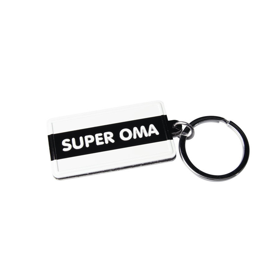 Black & White keyring "Super oma"