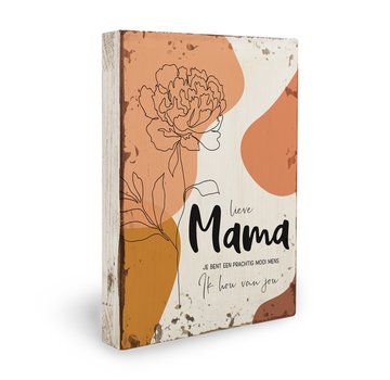 Miko Houten tekstbord Fleurige deco "Mama"