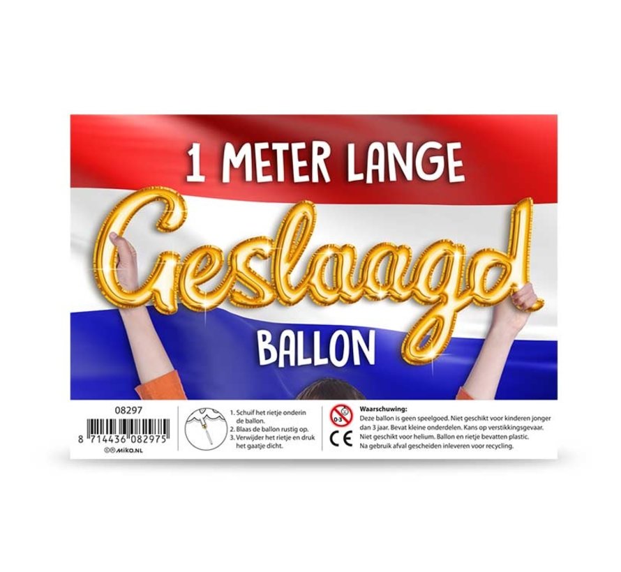 Folieballon Geslaagd 100x30 cm