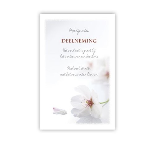 PC Condoleance kaart "Witte bloem"