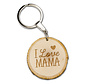 Boomschijf sleutelhanger "I love Mama"