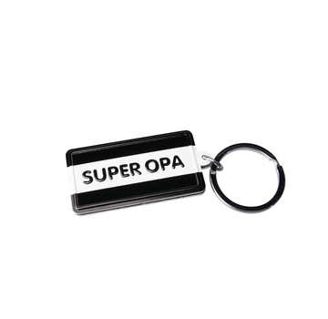 PaperDreams Black & White keyring "Super Opa"