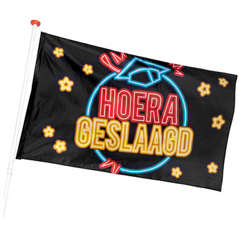 Boland Gevelvlag NEON Hoera geslaagd 90x150 cm