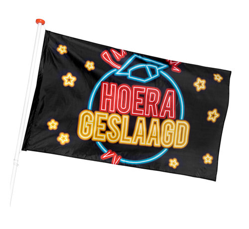 Boland Gevelvlag NEON Hoera geslaagd 90x150 cm