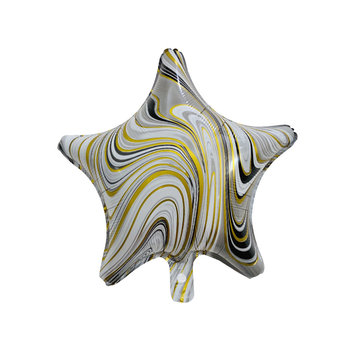 Joni's Winkel Folieballon Marble Star "Zwart-Goud" 45x45 cm