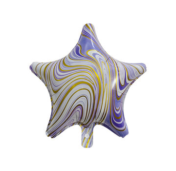Joni's Winkel Folieballon Marble Star "Paars-Goud" 45x45 cm