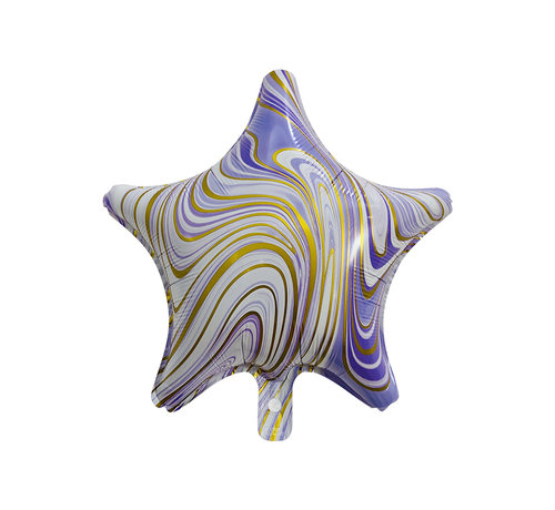 Joni's Winkel Folieballon Marble Star "Paars-Goud" 45x45 cm