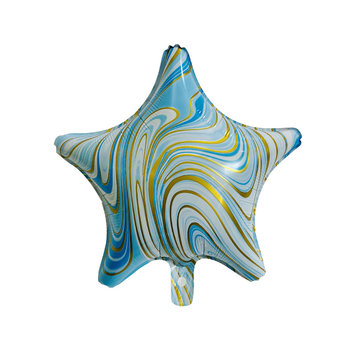 Joni's Winkel Folieballon Marble Star "Blauw-Goud" 45x45 cm