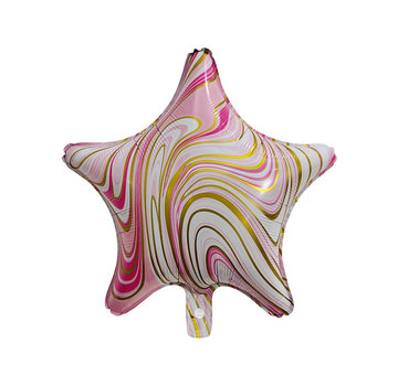 Joni's Winkel Folieballon Marble Star "Roze-Goud" 45x45 cm