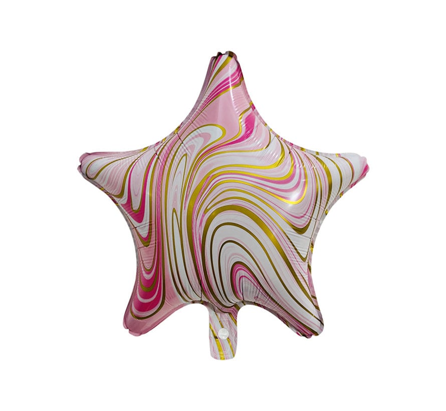 Folieballon Marble Star "Roze-Goud" 45x45 cm