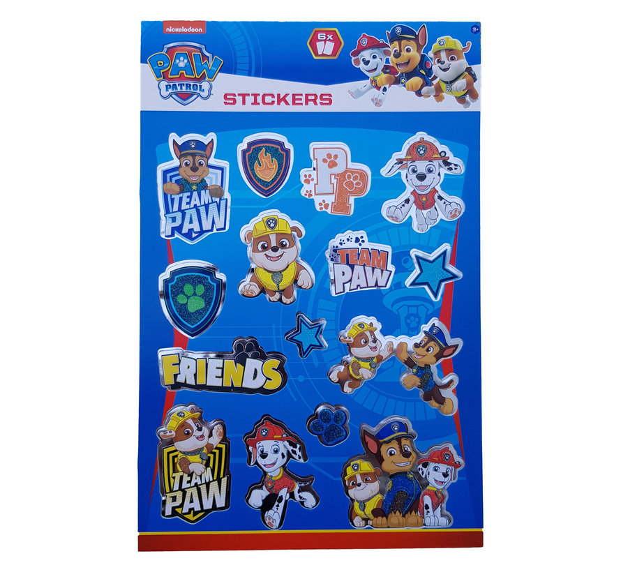 Paw Patrol Stickerboek met glitters "Blauw"