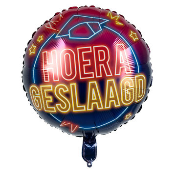 Boland Folieballon Neon "Geslaagd" 45x45 cm