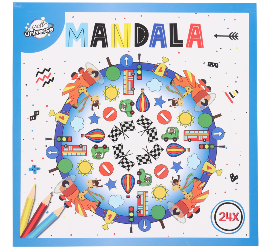 Mandala kleurboek "Voertuigen"