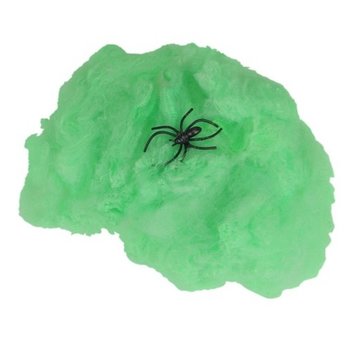 Joni's Glow-Shop Groen spinneweb incl. spin 50 gr.