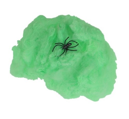 Joni's Glow-Shop Groen spinneweb incl. spin 50 gr.