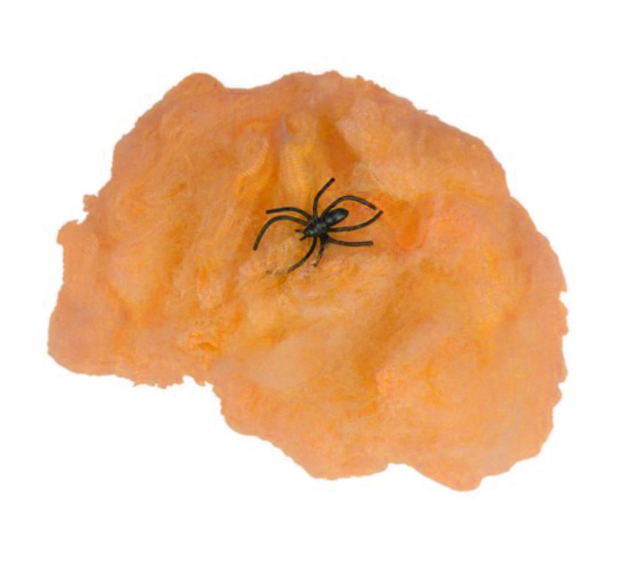 Oranje spinneweb incl spin 50 gr