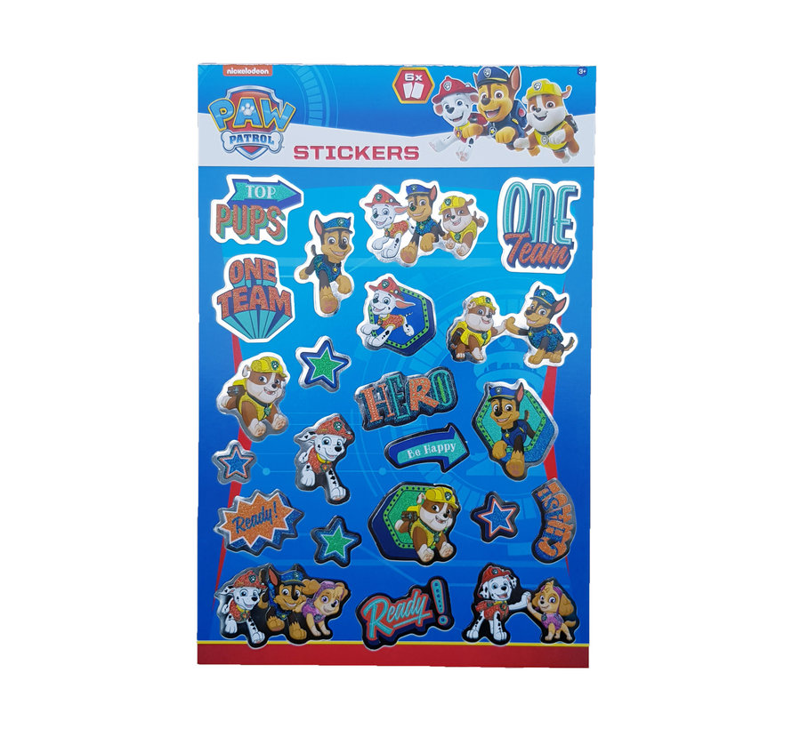 Paw Patrol Stickerboek met glitters "Top Pups"