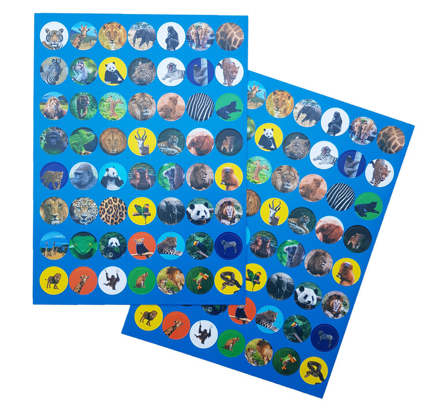 Shape Stickers 112 stuks “Wilde dieren"