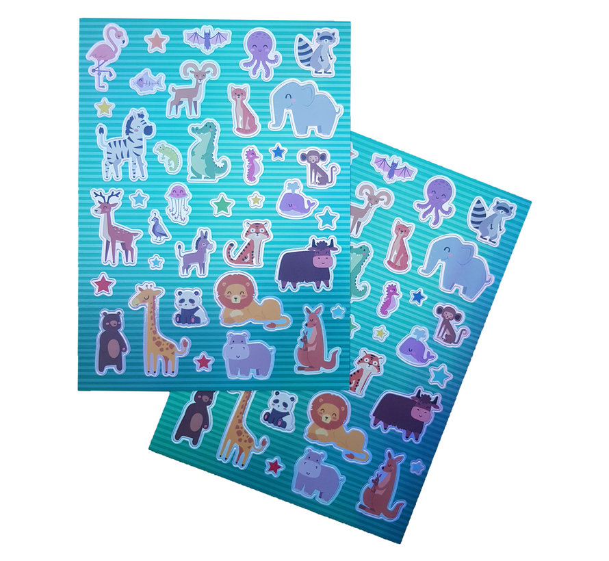 Holografische Shape Stickers "Wilde Dieren"