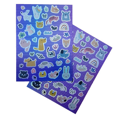 Joni's Winkel Holografische Shape Stickers "Honden & Katten"