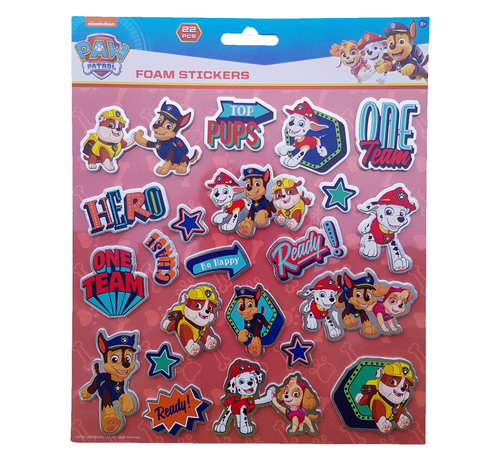 Nickelodeon Paw Patrol Foam Stickers "Top Pups" +/- 22 Stickers