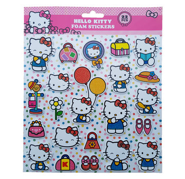 Hello Kitty Foam Stickers +/- 22 Stickers