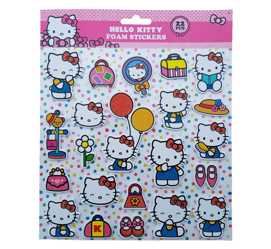 Hello Kitty Foam Stickers +/- 22 Stickers