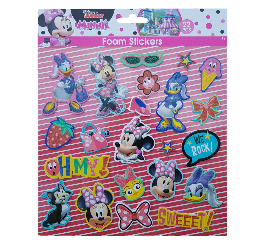 Disney's Minnie Mouse Foam Stickers "We Rock" +/- 22 Stickers