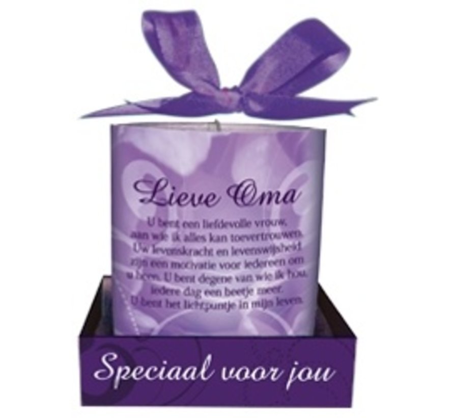 Message candle "Lieve Oma"