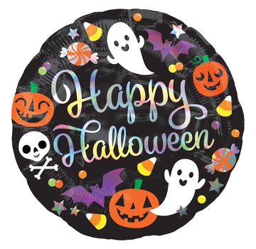 Anagram Standard Shape Folieballon Holografisch Happy Halloween 45 cm