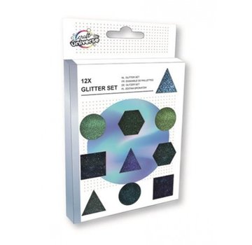 Craft Universe Glitterset zwart/groen 12-delig