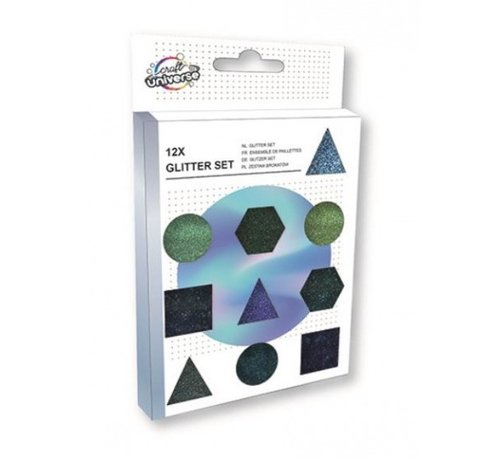 Craft Universe Glitterset zwart/groen 12-delig