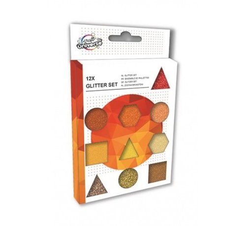 Craft Universe Glitterset oranje/goud 12-delig