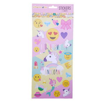 Phonicons Stickers Emoji "Belive in unicorns" +/- 50 stuks