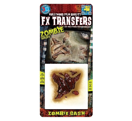Tinsley Transfers Tinsley Horror 3D Tattoo Zombie Series Zombie Gapende wond ( Zombie Gash )