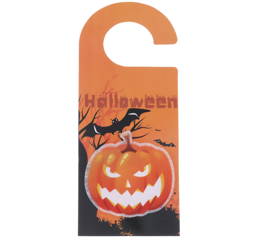 Halloween deurhanger met ledverlichting "Pompoen"